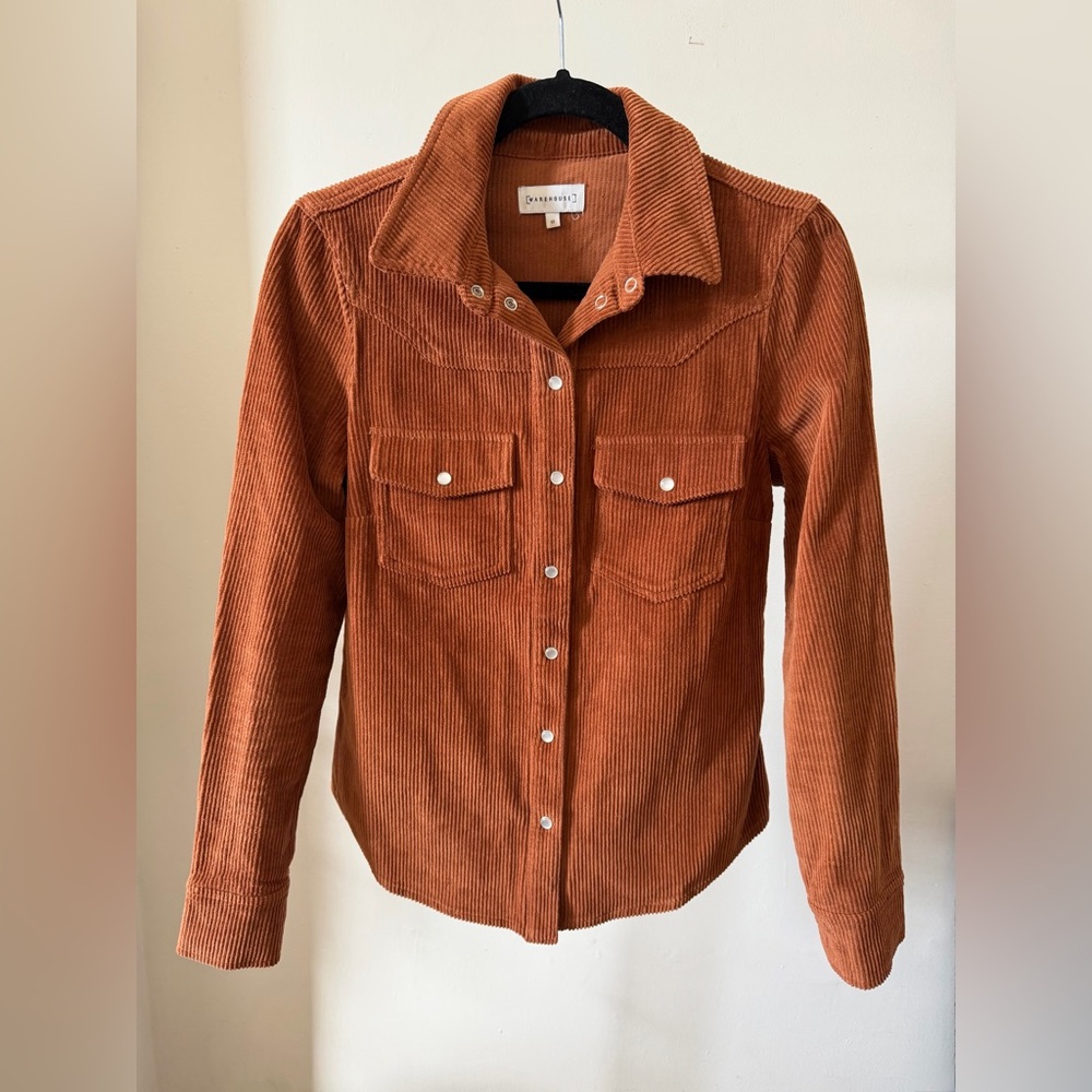 Warehouse Women's Corduroy Button-Down Shirt - Rust
